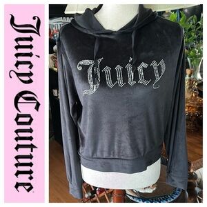 JUICY COUTURE Black Bling Velour Hoodie